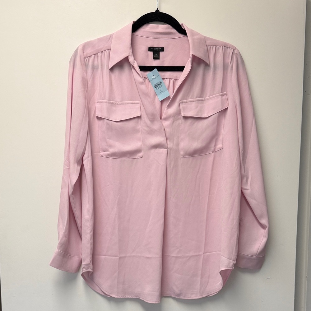 Ann Taylor Light Pink Medium Petite Blouse